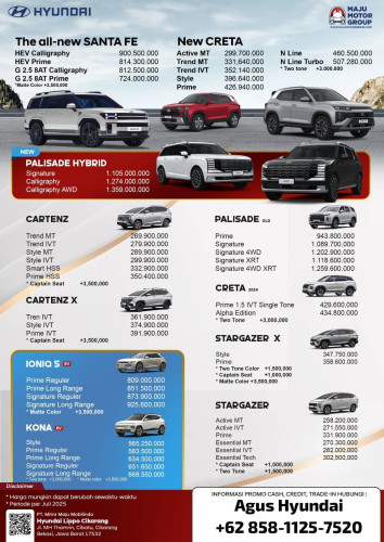 Promo Pricelist Harga Hyundai tangerang Terbaru 2025